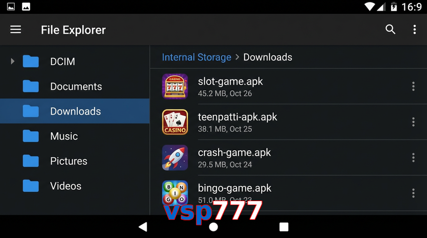 Main screen of Vsp777 gameapk page for PK players